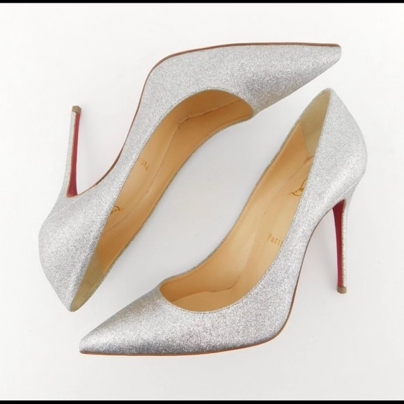 Christian Louboutin silver glitter heels - Picture 2 of 6